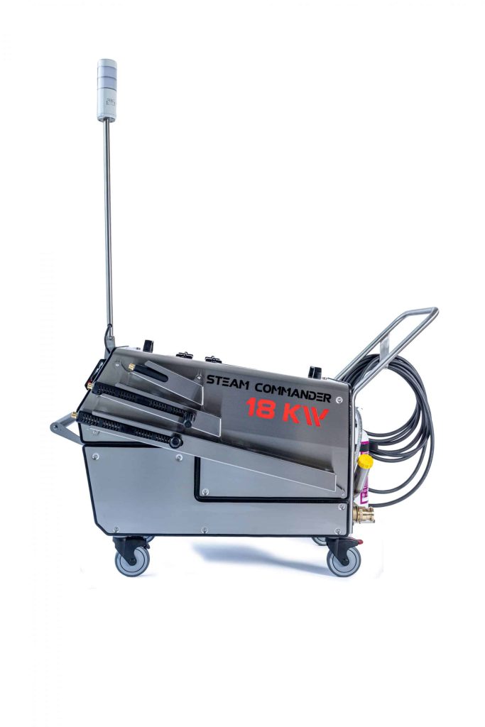 beam präsentiert auf der IFFA den neuen SteamCommander, einen hybriden Dampfreiniger mit 18kW Gesamtleistung. Foto: Enrico Coletto/beam